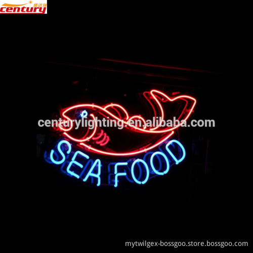 wholesale china factory price sea food glass neon sign
